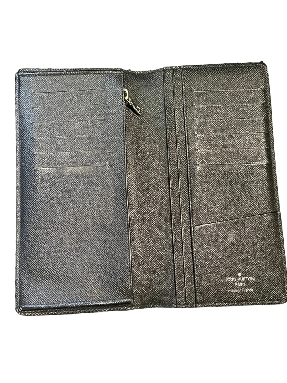 Louis Vuitton Portefeuille Black Damier Graphite Brazza Long Wallet